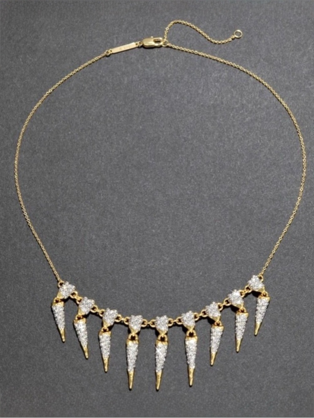 Alexis Bittar Necklace Solanales Crystal Fringe Gold Clear JN17 JL24